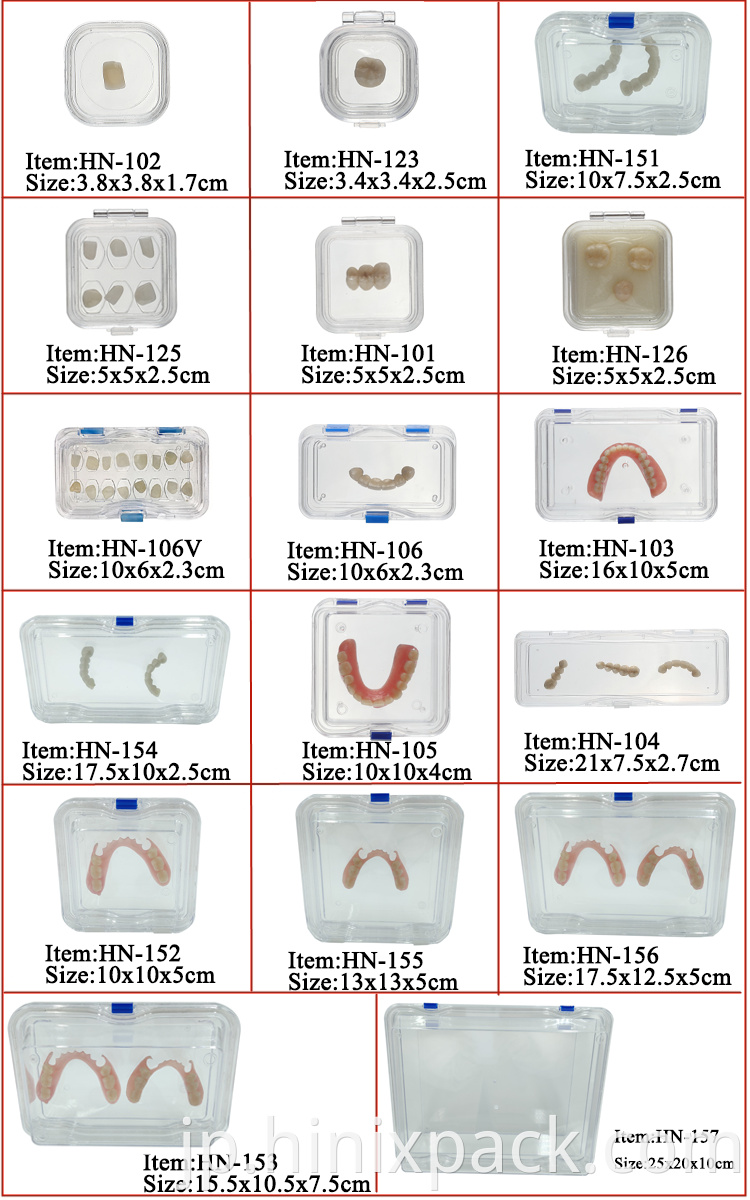 Dental Plastic Membrane Crown Box with film